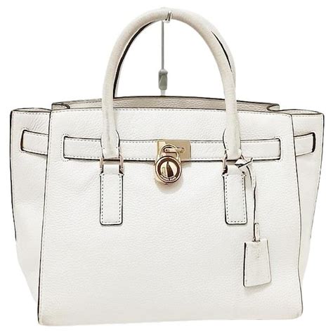 michael kors hamilton weiss|michael kors leather satchel.